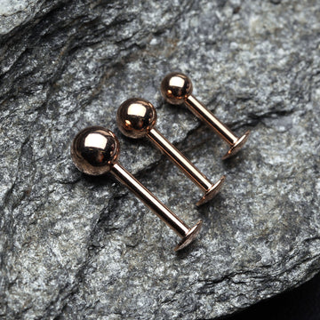 Detail View 1 of Rose Gold Basic Steel Ball Top Labret